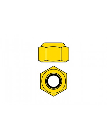 Team Corally - Aluminium Nylstop Nut - M4 - Gold - 10 pcs