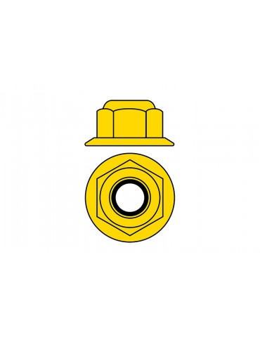 Team Corally - Aluminium Nylstop Nut - M3 - Flanged - Yellow - 10 pcs