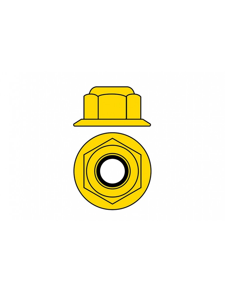 Team Corally - Aluminium Nylstop Nut - M3 - Flanged - Yellow - 10 pcs