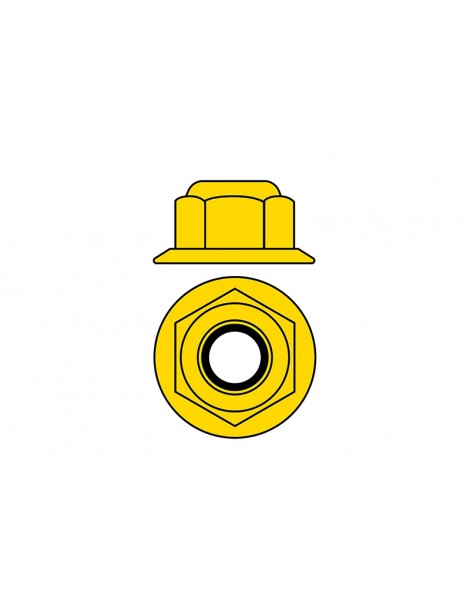 Team Corally - Aluminium Nylstop Nut - M3 - Flanged - Yellow - 10 pcs