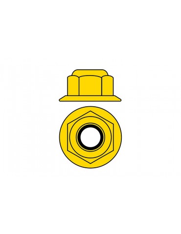 Team Corally - Aluminium Nylstop Nut - M5 - Flanged - Yellow - 10 pcs