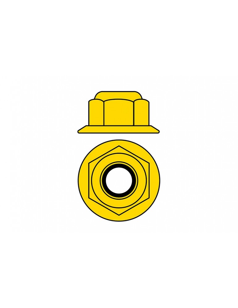 Team Corally - Aluminium Nylstop Nut - M5 - Flanged - Yellow - 10 pcs