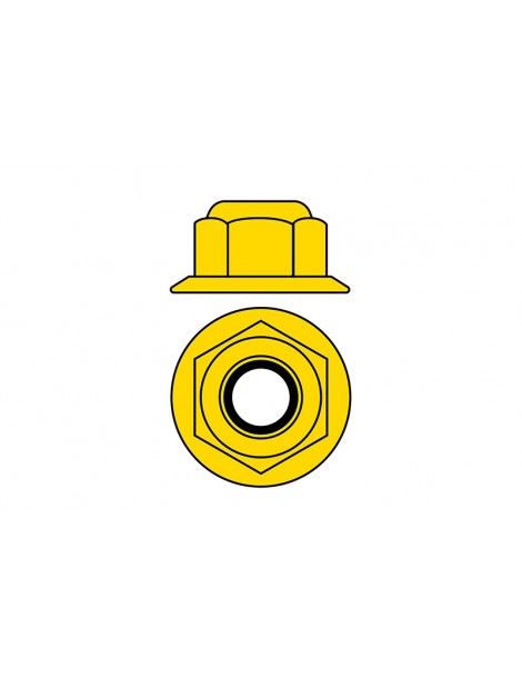 Team Corally - Aluminium Nylstop Nut - M5 - Flanged - Yellow - 10 pcs