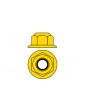 Team Corally - Aluminium Nylstop Nut - M5 - Flanged - Yellow - 10 pcs