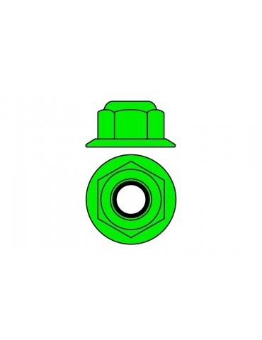 Team Corally - Aluminium Nylstop Nut - M5 - Flanged - Green - 10 pcs