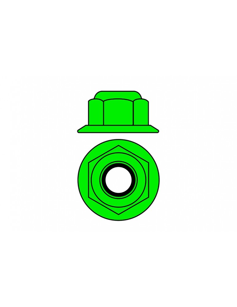 Team Corally - Aluminium Nylstop Nut - M5 - Flanged - Green - 10 pcs
