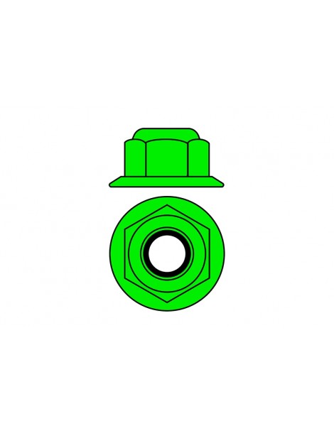 Team Corally - Aluminium Nylstop Nut - M5 - Flanged - Green - 10 pcs