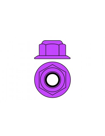Team Corally - Aluminium Nylstop Nut - M5 - Flanged - Purple - 10 pcs