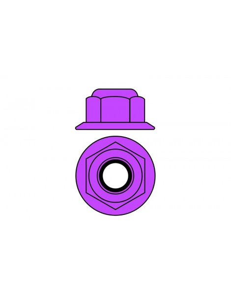 Team Corally - Aluminium Nylstop Nut - M5 - Flanged - Purple - 10 pcs