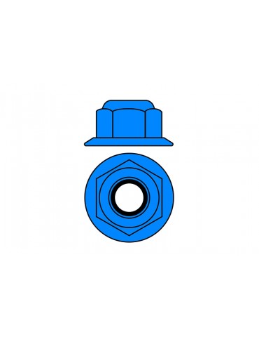 Team Corally - Aluminium Nylstop Nut - M5 - Flanged - Blue - 10 pcs