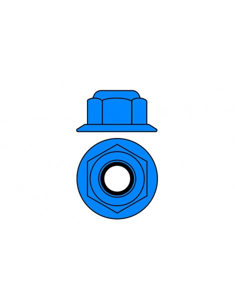 Team Corally - Aluminium Nylstop Nut - M5 - Flanged - Blue - 10 pcs