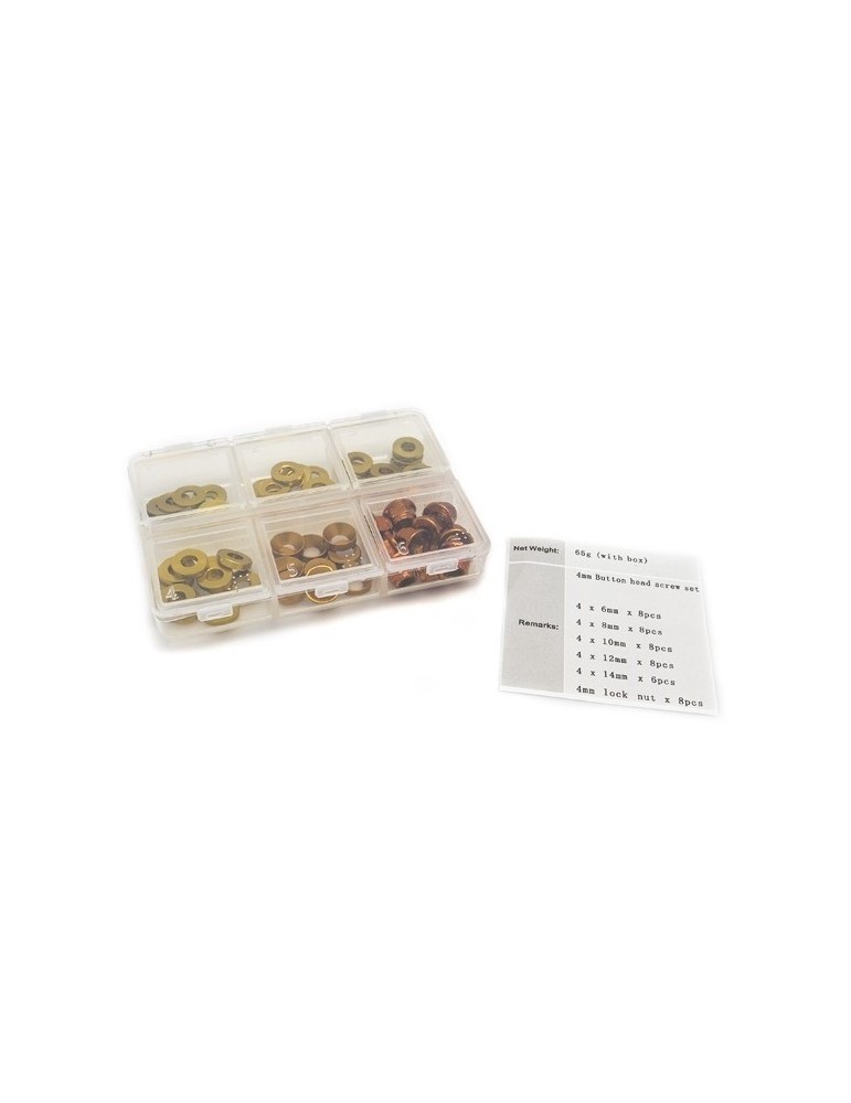 WASHER AND NUT BOX SET GOLD ANODIZED (60PCS).