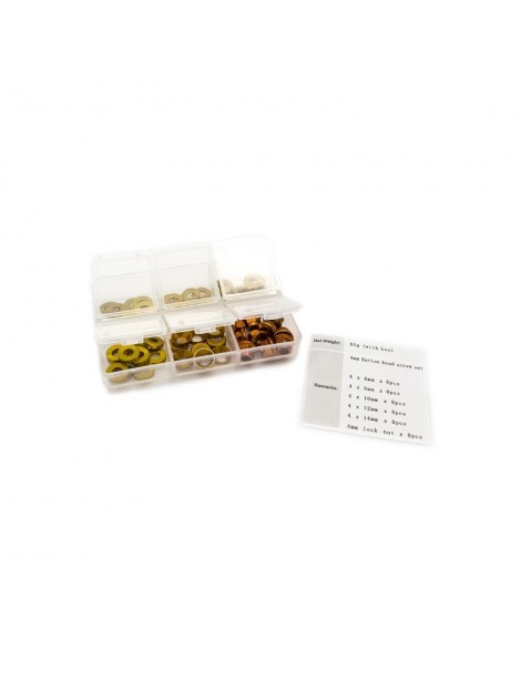 WASHER AND NUT BOX SET GOLD ANODIZED (60PCS).