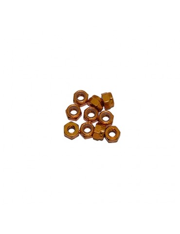 M3 Alu Nylon Lock Nuts Gold, 10 Pcs.