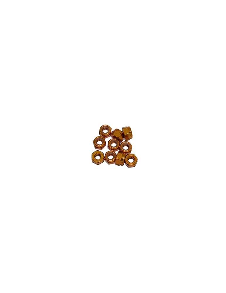 M3 Alu Nylon Lock Nuts Gold, 10 Pcs.
