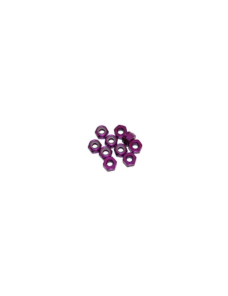 M3 Alu Nylon Lock Nuts Purple, 10 Pcs.
