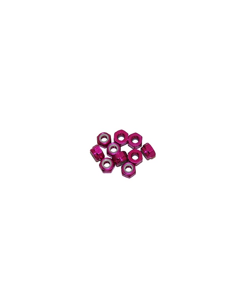 M4/4mm Alu Nylon Lock Nuts Pink, 10 Pcs.