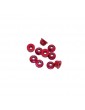 M4/4mm Alu Flanged Nylon Nut Red, 10 Pcs.