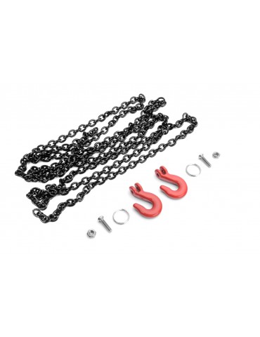 1/10 RC Rock Crawler Accessory 96cm Long Chain and Hook Set Black