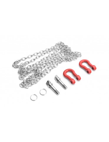 1/10 RC Rock Crawler Accessory 96cm Long Chain with Buckle Red