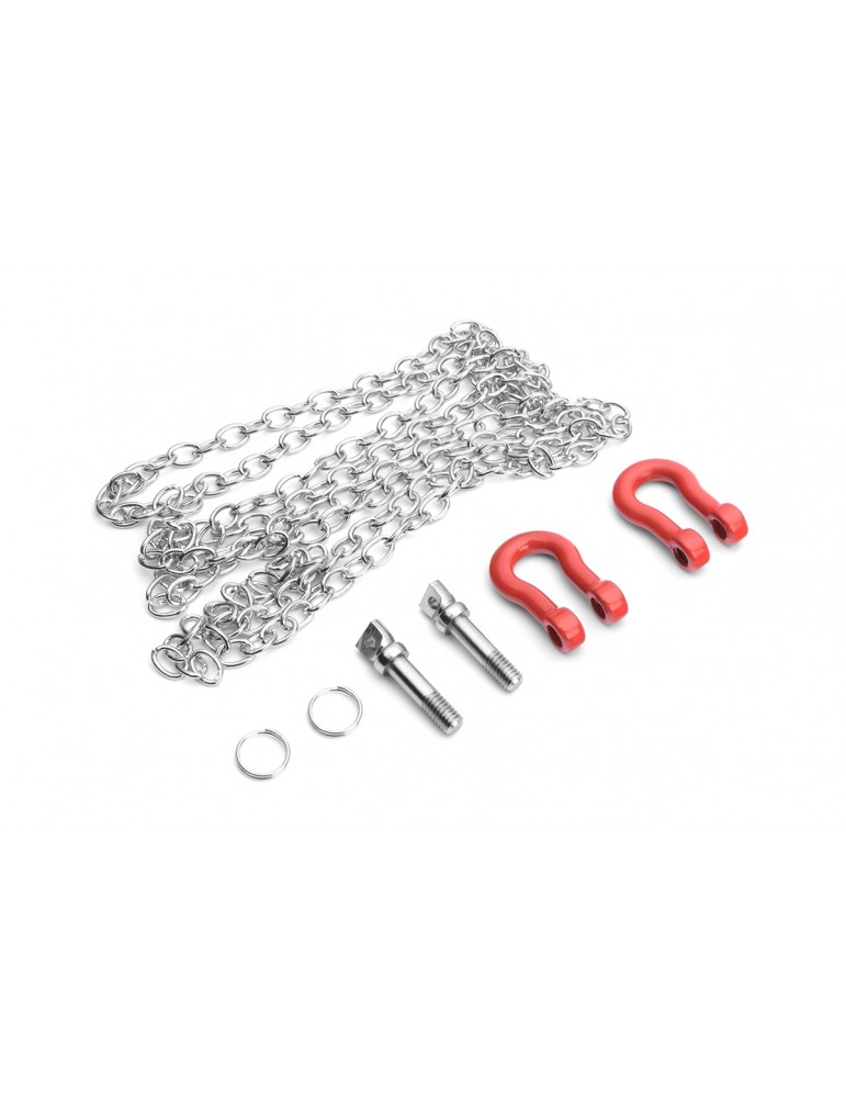 1/10 RC Rock Crawler Accessory 96cm Long Chain with Buckle Red