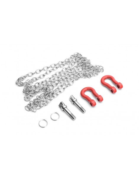 1/10 RC Rock Crawler Accessory 96cm Long Chain with Buckle Red