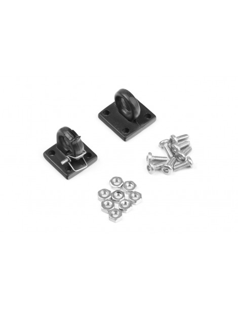 1/10 RC Rock Crawler Accessories Heavy Duty Four Bolt Lunette Ring Tow Hook Black