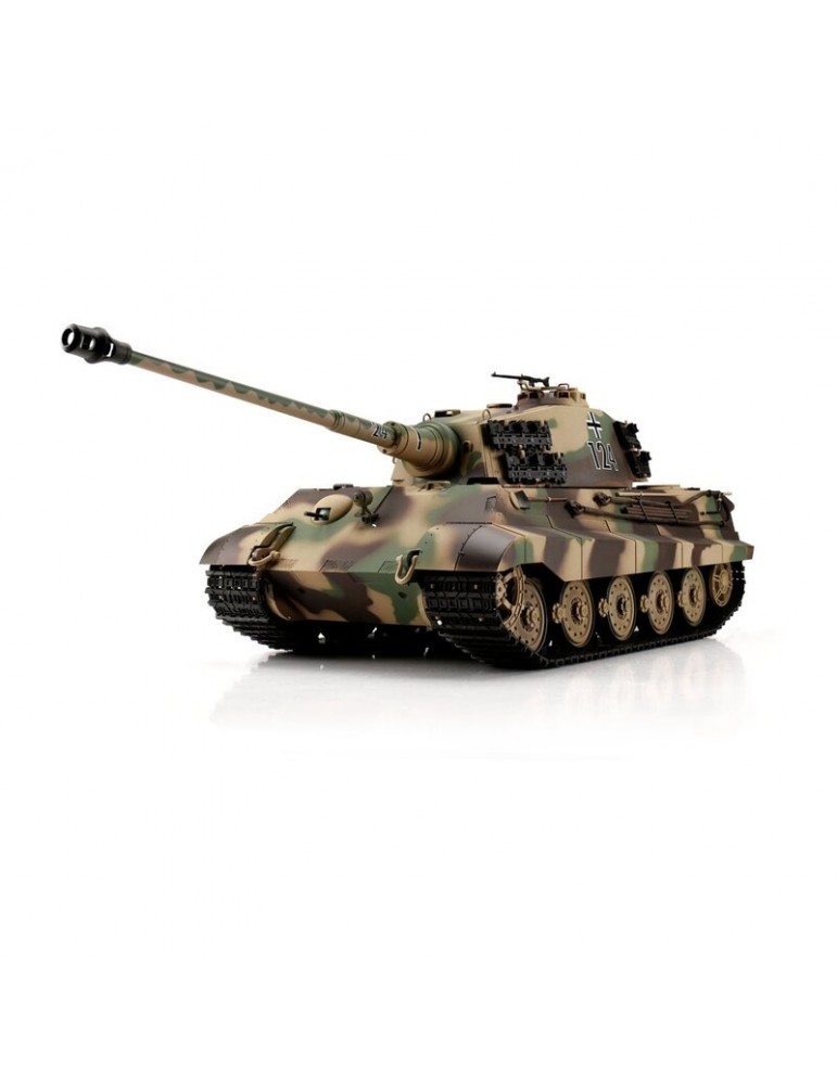 RC tankas King Tiger 1:16 Henschel bokštelis BB IR metaliniai vikšrai – CyborgShop