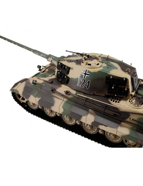 RC tankas King Tiger 1:16 Henschel bokštelis BB IR metaliniai vikšrai – CyborgShop
