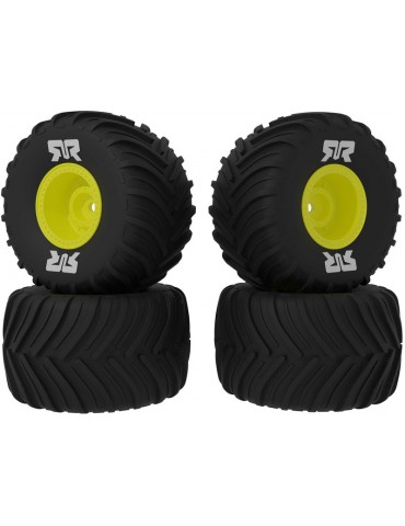 Arrma dBoots Chevron MT Tire Set Glued (Yellow) (2 Pairs) - GROM