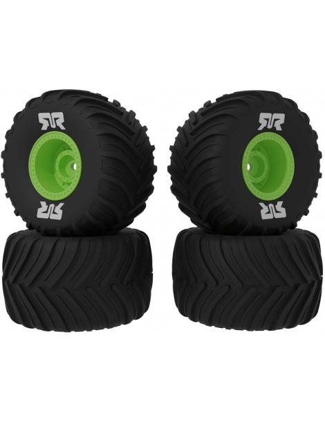 Arrma dBoots Chevron MT Tire Set Glued (Green) (2 Pairs) - GROM