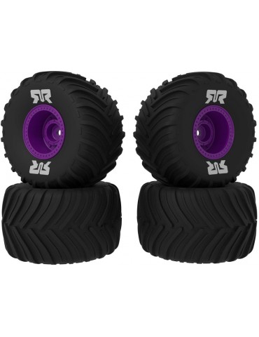 Arrma dBoots Chevron MT Tire Set Glued (Purple) (2 Pairs) - GROM