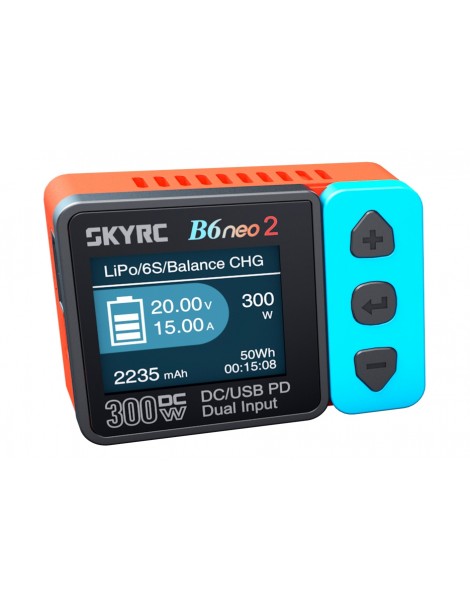 Įkroviklis RC B6 neo 2 300W raudonos ir mėlynos spalvos – SKY RC – CyborgShop