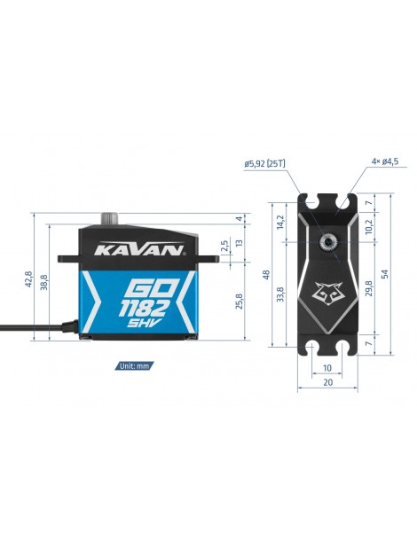Servo pavara GO-1182SHV 38kg HV RC sraigtasparniams – CyborgShop