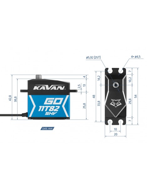 Servo pavara GO-11T82SHV RC sraigtasparniams siauro impulso – CyborgShop