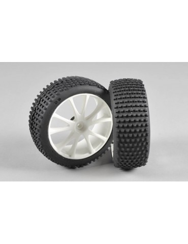 Mini Pin EVO M tires, glued, white, 2pcs.