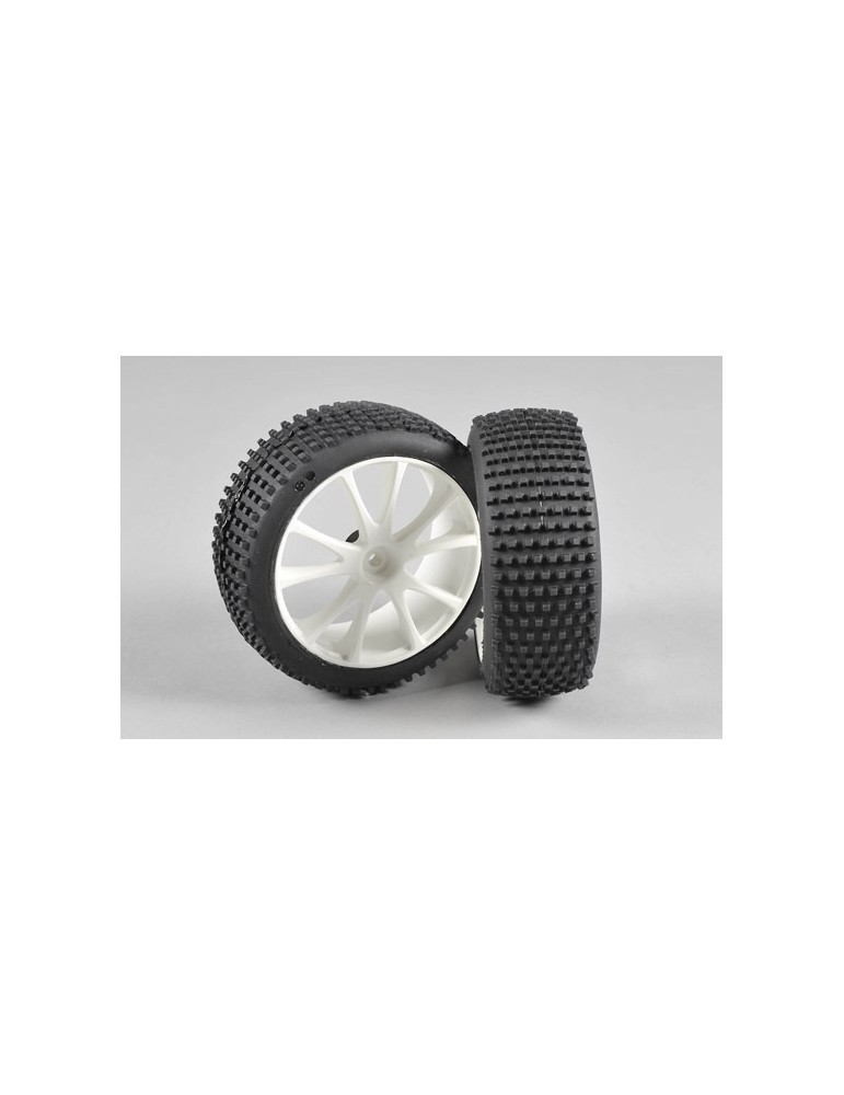 Mini Pin EVO M tires, glued, white, 2pcs.