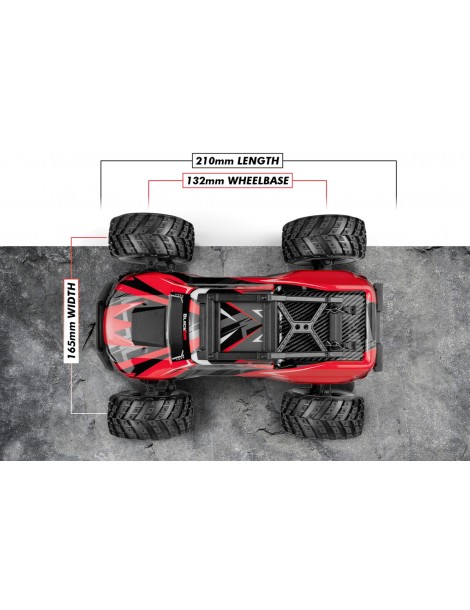 RC modelis Spryte MT Turbo 1/20 4WD Brushless Monster Truck Red – CyborgShop