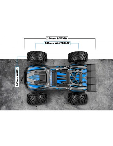 RC modelis Spryte ST Turbo 1/20 4WD Brushless Monster Truck Blue – CyborgShop