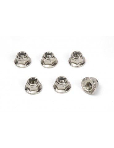 M4 Flanged Lock Nuts (6pcs)