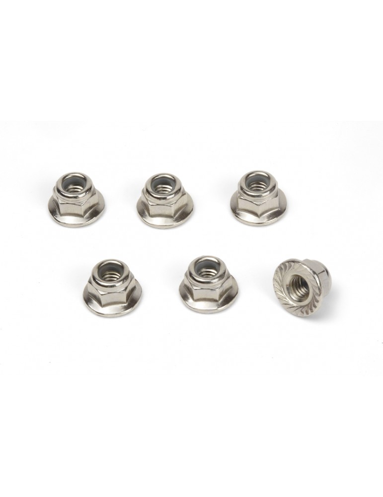 M4 Flanged Lock Nuts (6pcs)