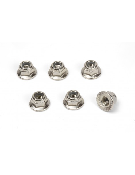 M4 Flanged Lock Nuts (6pcs)