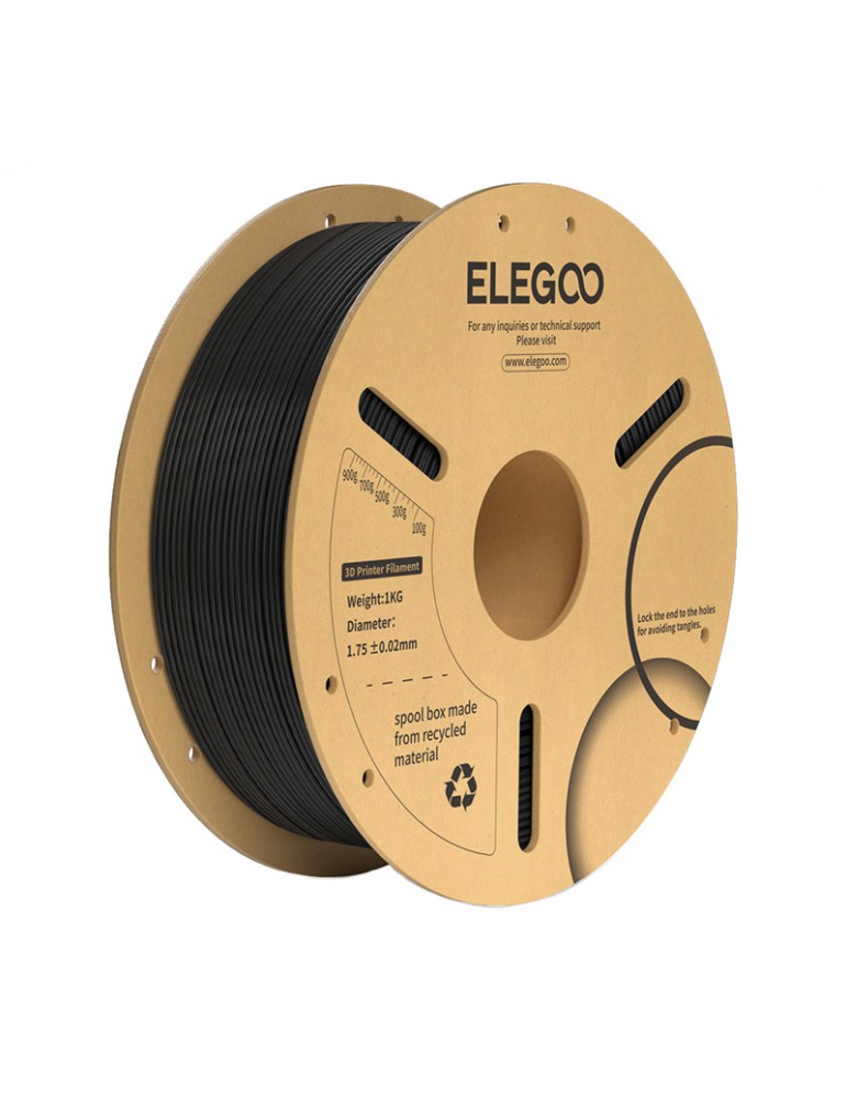 PLA+ 1.75mm 3D spausdinimo filamentas juodas – ELEGOO – CyborgShop