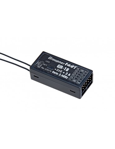 Imtuvas GR-12+3xG HoTT 2.4 GHz 6 kanalų su 3 ašių giroskopu Graupner – CyborgShop
