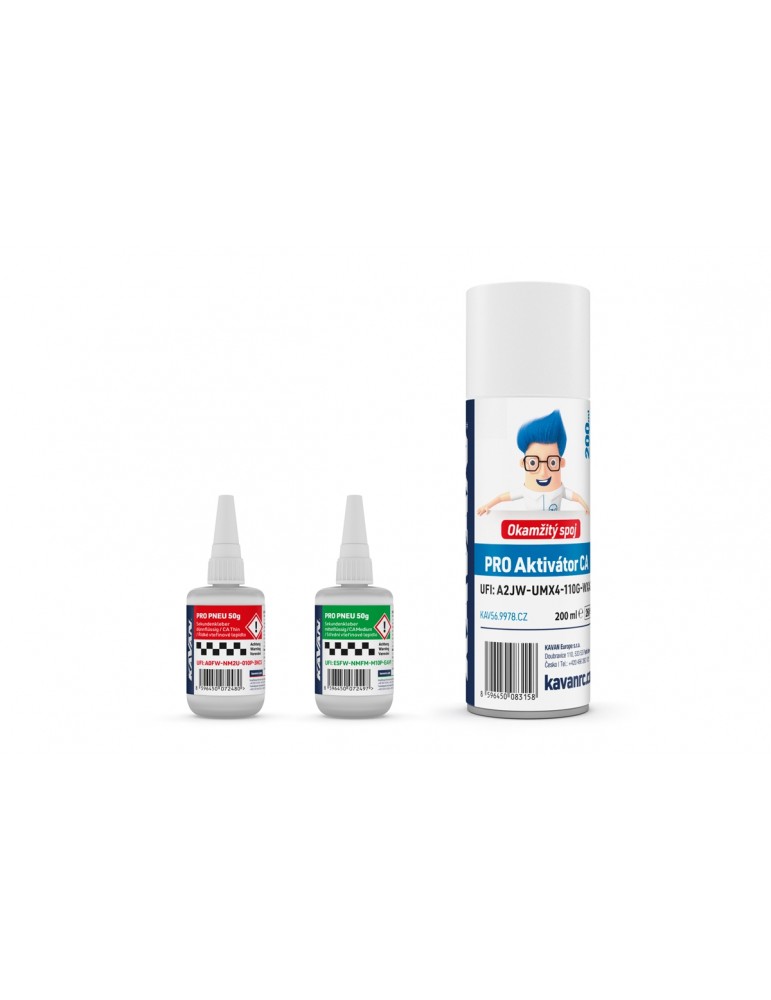 KAVAN PRO TYRE CA medium and thin 50g + Activator PRO CA Spray 200ml