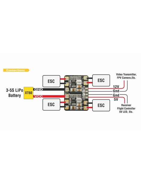 Mikro PDB Stromverteiler PCB 5V/12V Copt