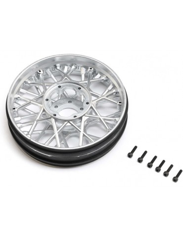 Losi Front Wheel Set, Satin Chrome: PM-SM