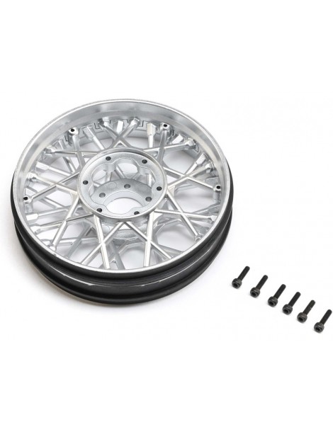 Losi Front Wheel Set, Satin Chrome: PM-SM