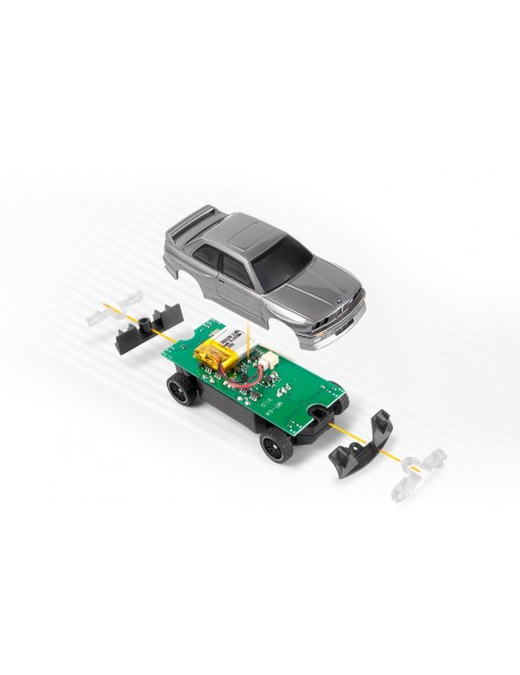 RC modelis nano-TTR BMW M3 E30 Ravaglia 1:64 sidabro spalvos – CyborgShop