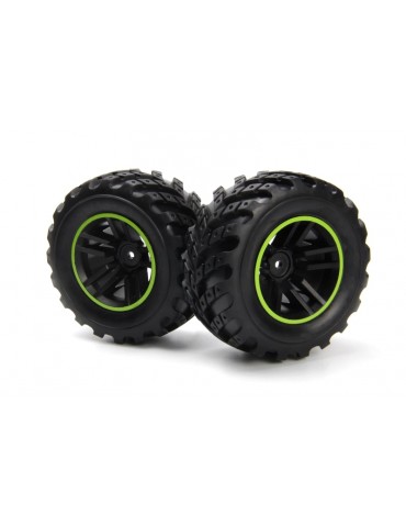 Spryte Wheels/Tires Assembled (Black/Green)